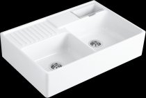 Beépíthető kerámia mosogató Villeroy & Boch Sink unit Double-bowl manual White Alpin 632391R1