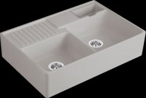 Beépíthető kerámia mosogató Villeroy & Boch Sink unit Double-bowl Fossil 632392KD