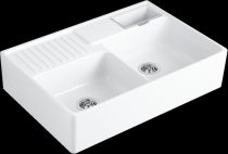 Beépíthető kerámia mosogató Villeroy & Boch Sink unit Double-bowl Snow White 632392KG