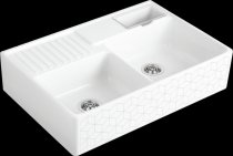 Beépíthető kerámia mosogató Villeroy & Boch Sink unit Double-bowl Mosaic 632392M1