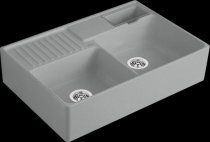 Beépíthető kerámia mosogató Villeroy & Boch Sink unit Double-bowl Stone 632392SL