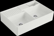 Beépíthető kerámia mosogató Villeroy & Boch Sink unit Double-bowl Steam 632392SM