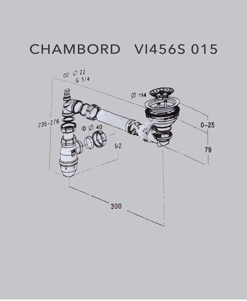 Gyári lefolyó rendszer CHAMBORD VI456S Chrome