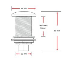 Kiegészítő konyhamalachoz EcoMaster pneumatikus gomb nemesacél színű